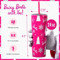 Barbie™ Pink Christmas Tumbler