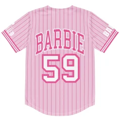 Barbie Pink Striped Baseball Jersey