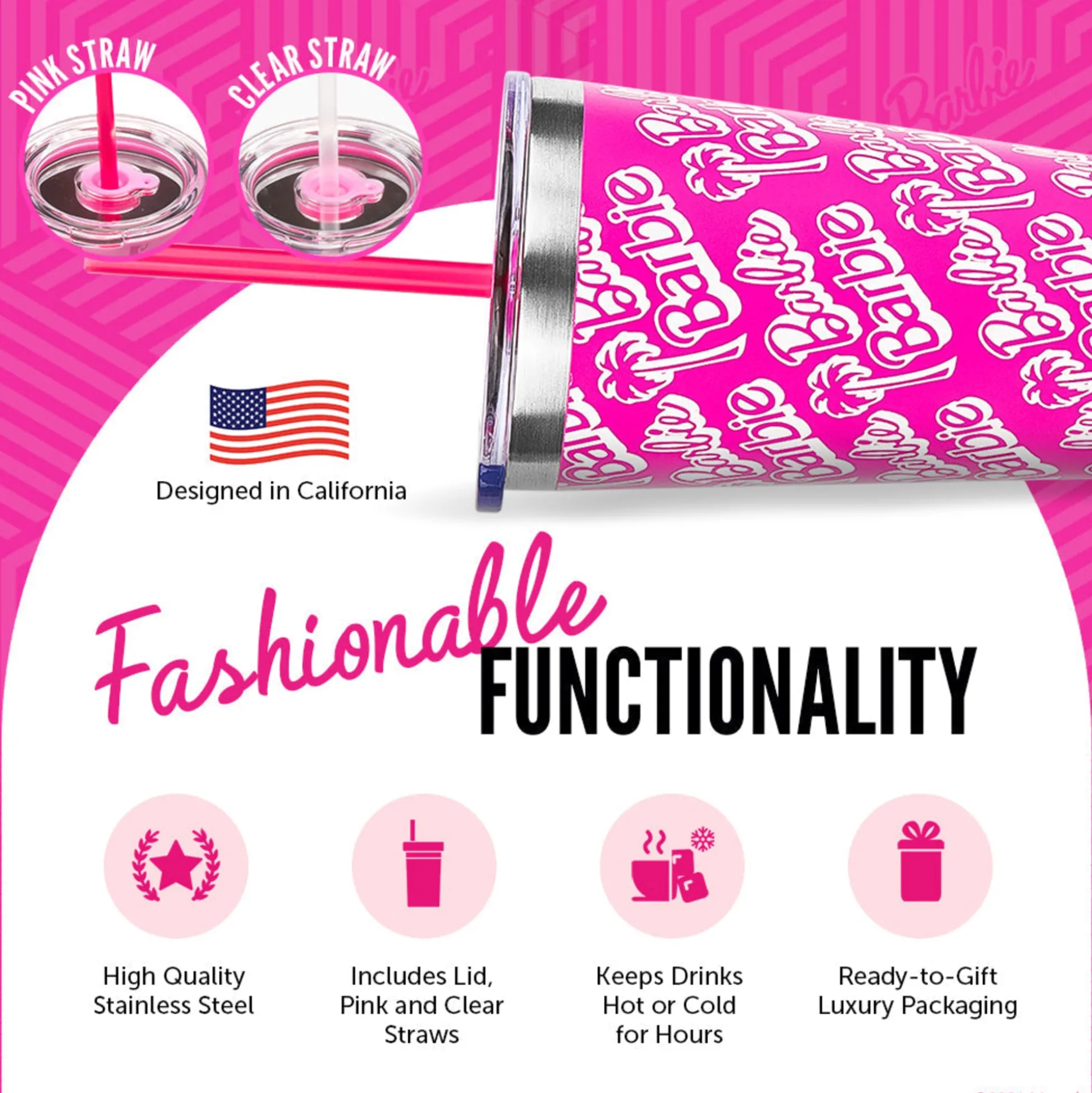 Barbie™ X Dragon Glassware® Tumbler - 16 Oz
