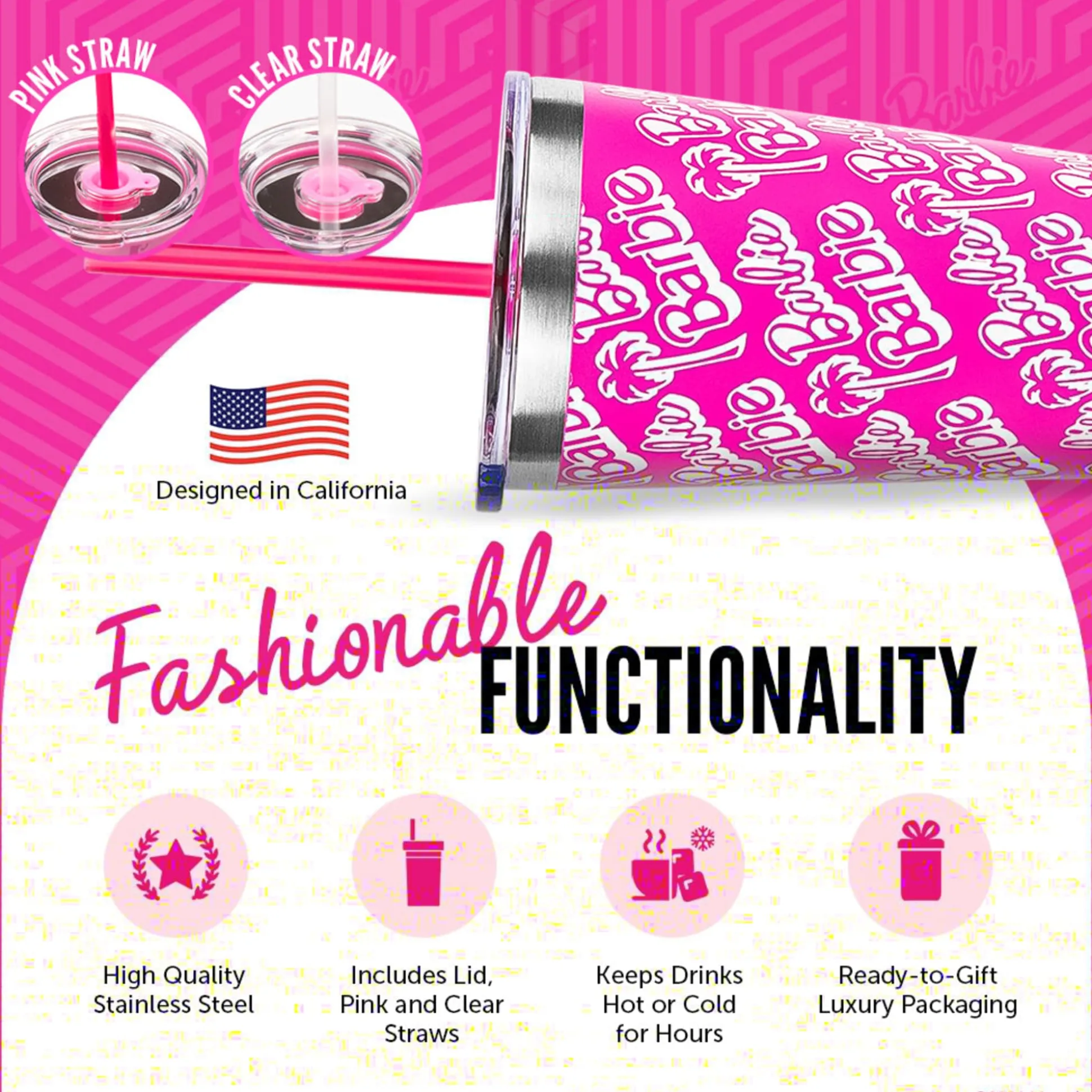 Barbie™ X Dragon Glassware® Tumbler - 16 Oz