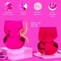 Barbie™ X Dragon Glassware® Stemless Wine Glasses