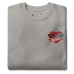 Hot Wheels Checkered Hearts Embroidered Grey Sweatshirt