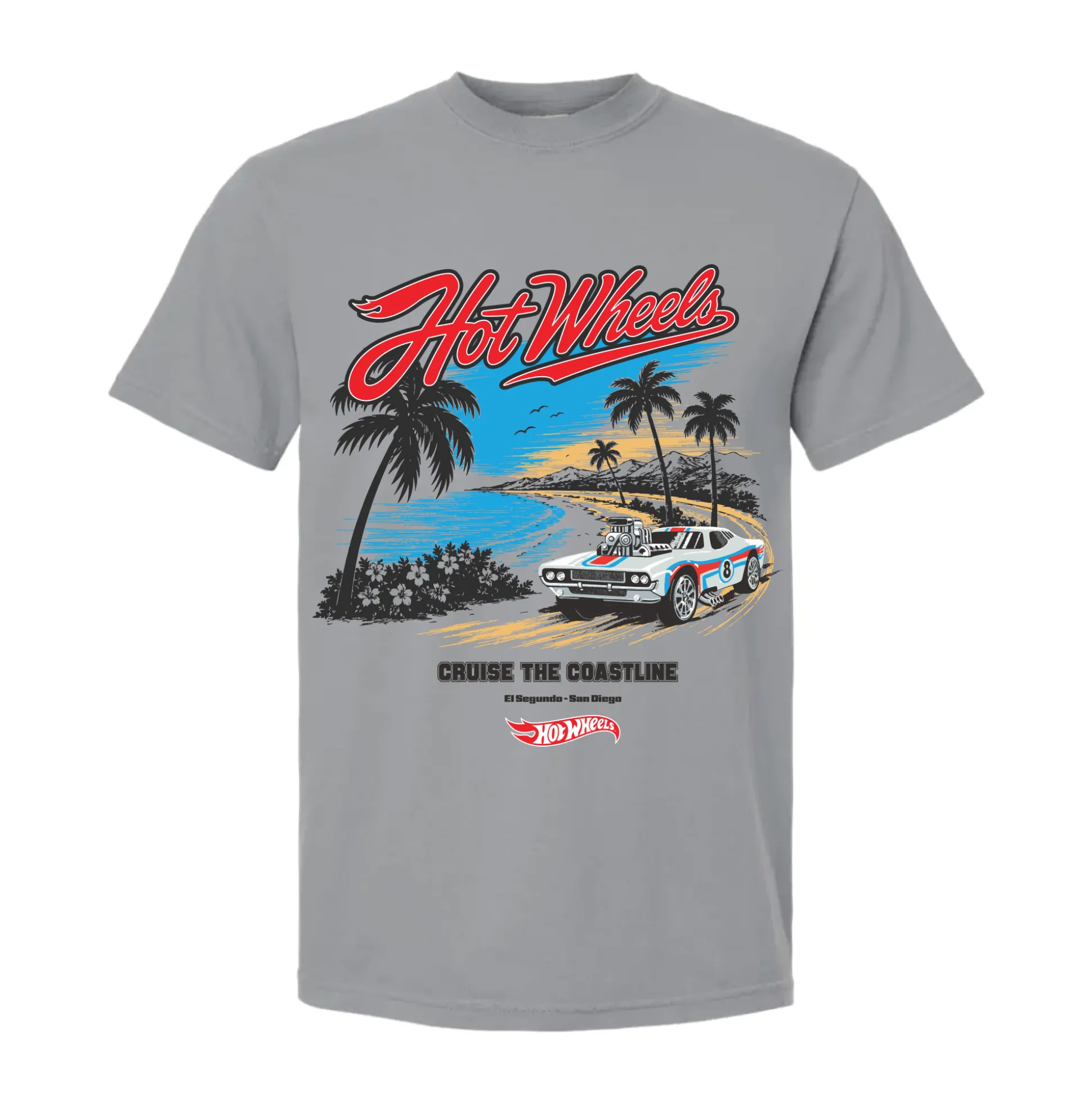 Hot Wheels Cruise the Coastline Gray T-shirt