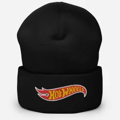 Hot Wheels Black Cuffed Beanie