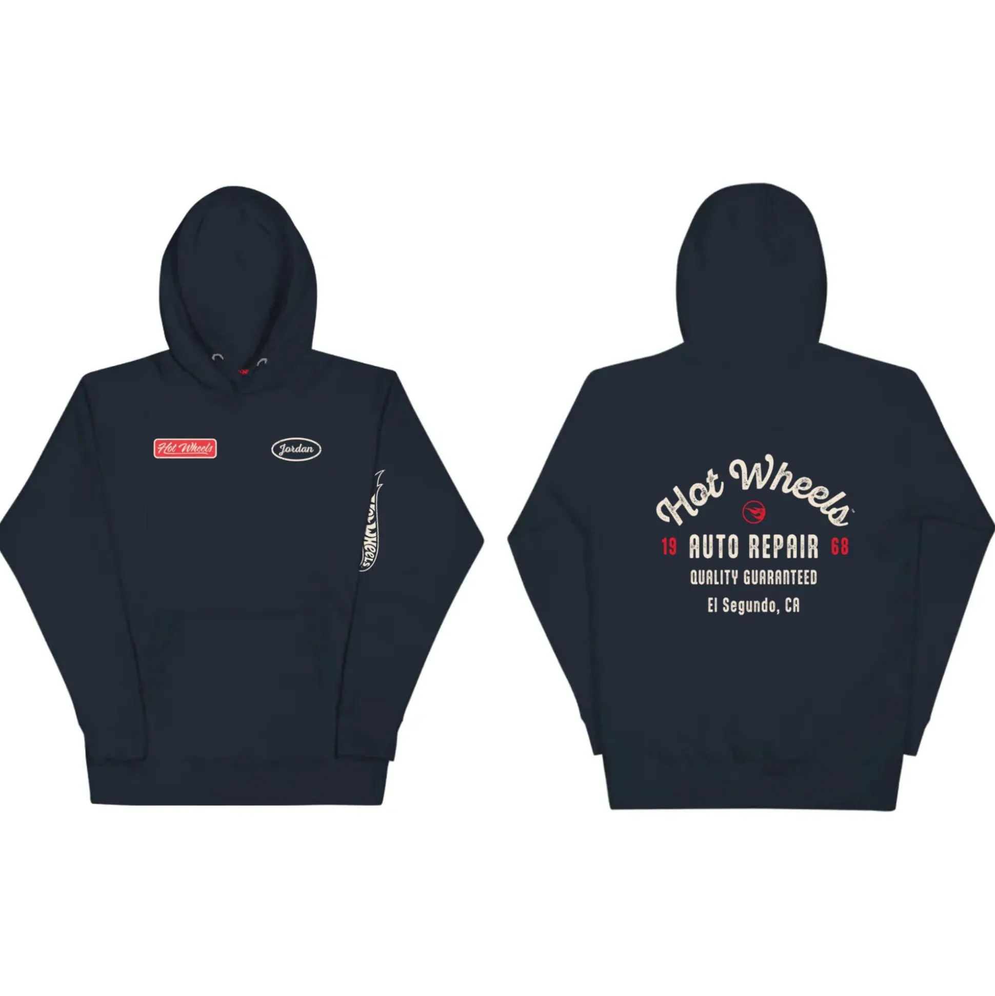 Hot Wheels Customizable Auto Repair Mechanic Navy Hoodie