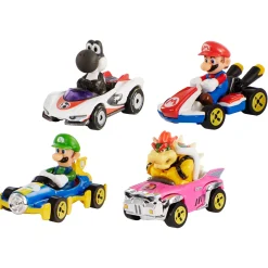 Hot Wheels Mario Kart Characters and Die-Cast Kart Vehicles, Set of 4