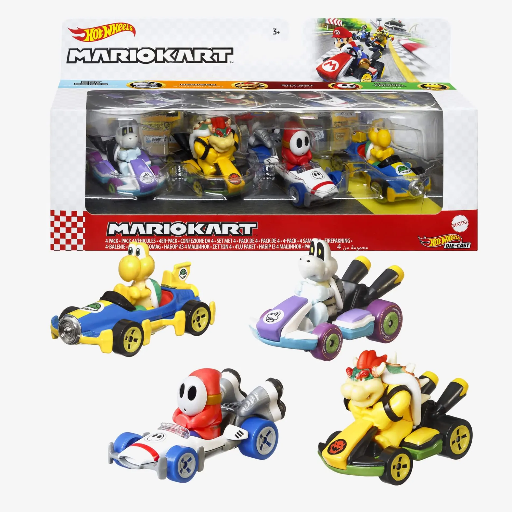 Hot Wheels Mario Kart Vehicles 4-Pack