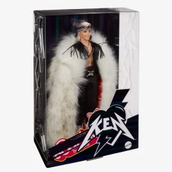Ken Doll in Faux Fur Coat and Black Fringe Vest – Barbie The Movie