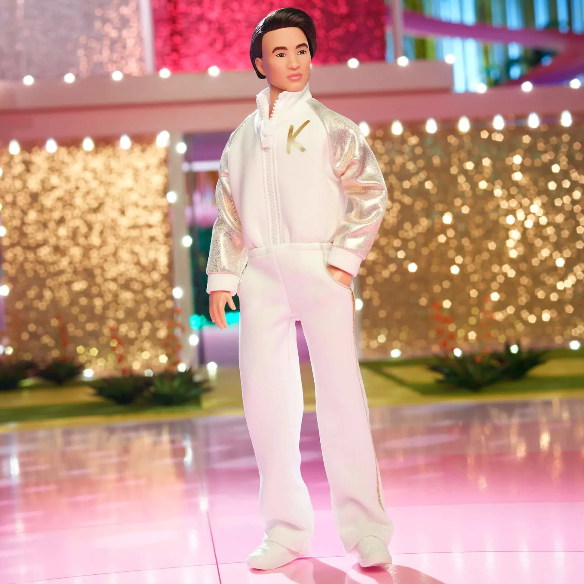 Ken Doll In White and Gold Tracksuit – Barbie The Movie