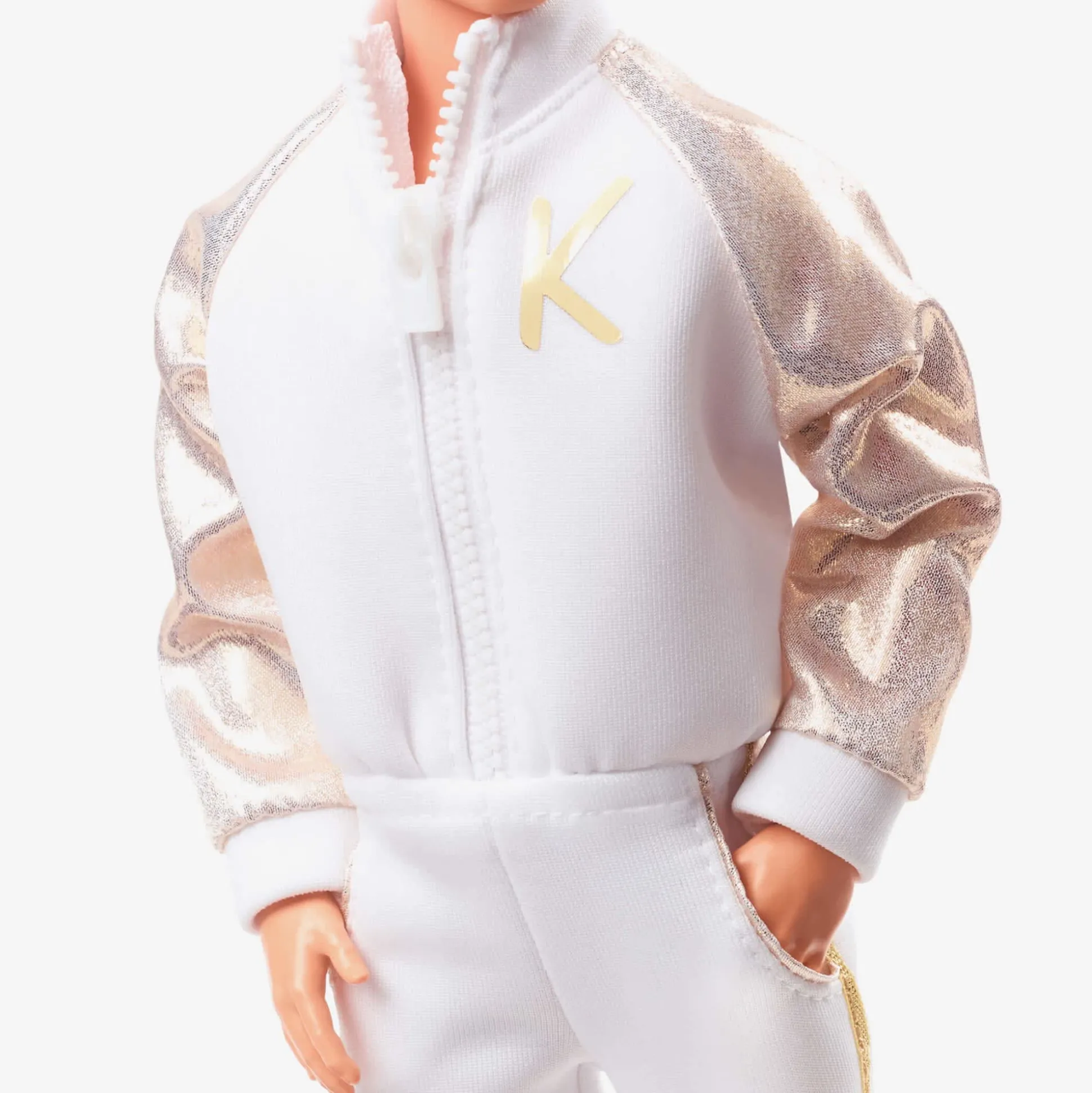 Ken Doll In White and Gold Tracksuit – Barbie The Movie