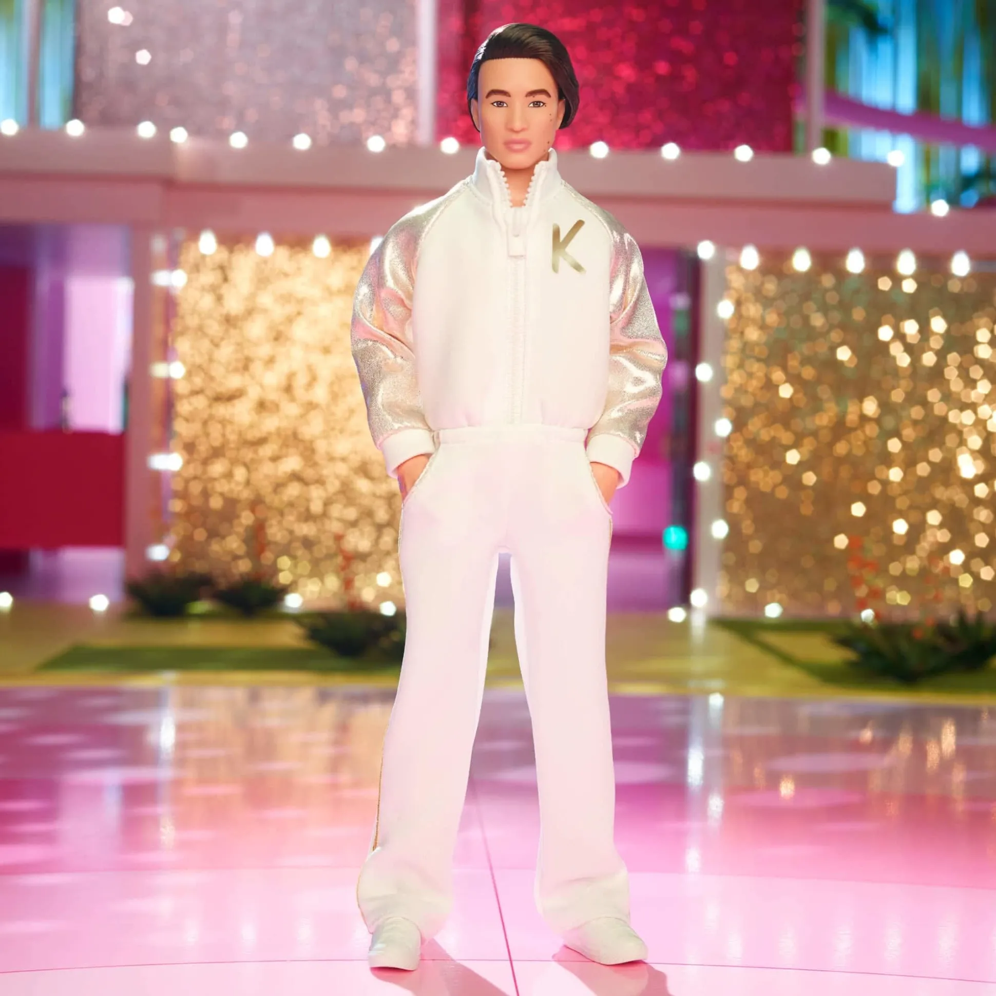 Ken Doll In White and Gold Tracksuit – Barbie The Movie