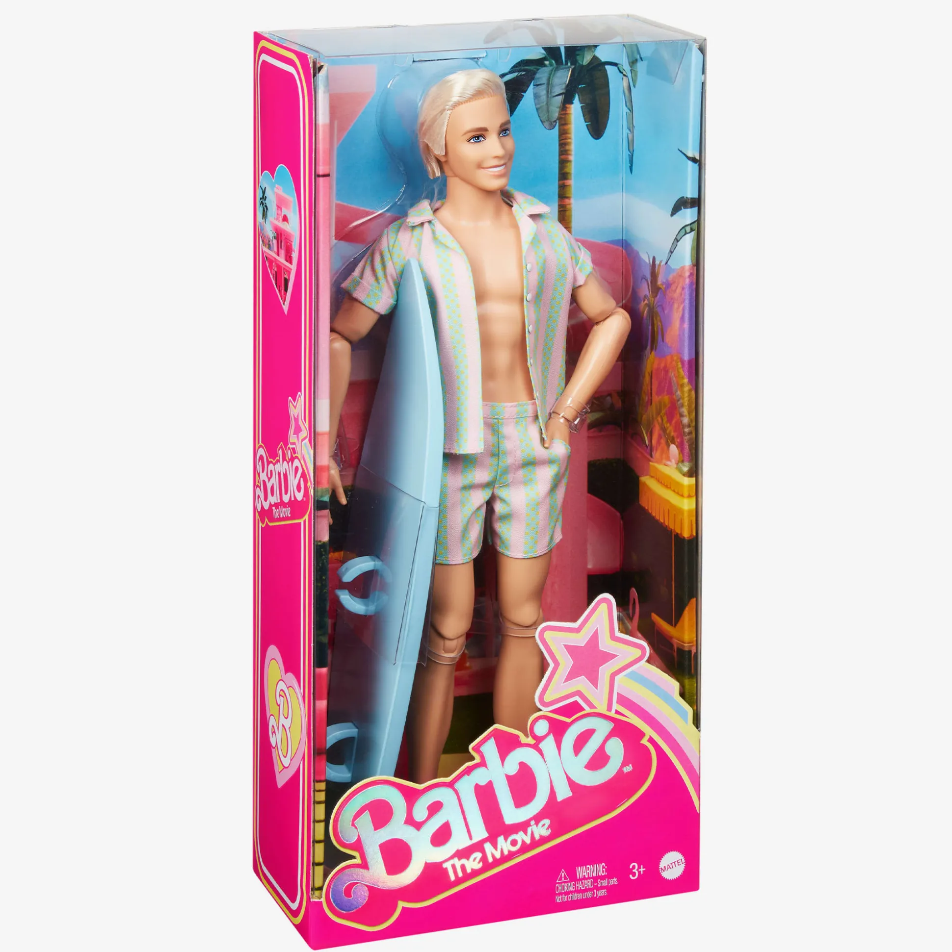Ken Doll Wearing Pastel Striped Beach Matching Set – Barbie The Movie