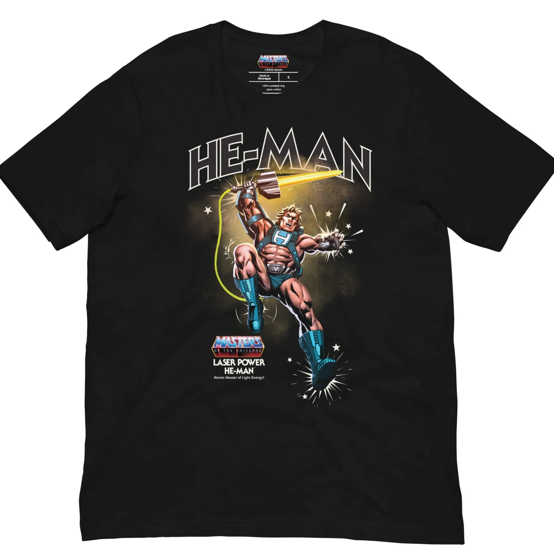 Masters of the Universe Laser Power He-Man Black T-shirt