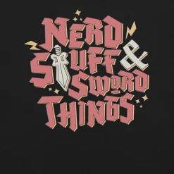 Masters of the Universe Movie Nerd Stuff and Sword Things Black T-shirt