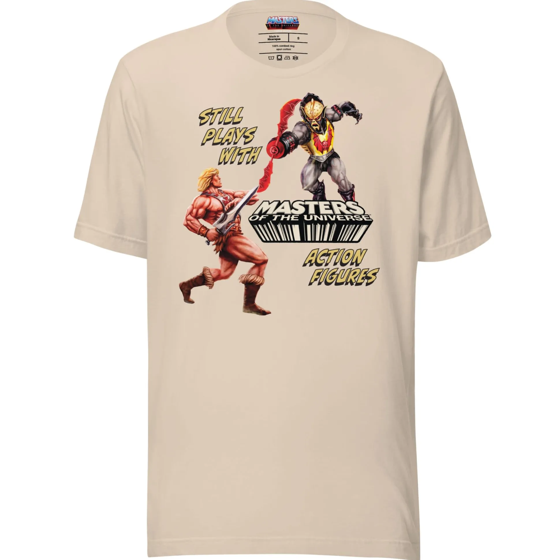Masters of the Universe Still Plays with Action Figures Cream T-Shirt