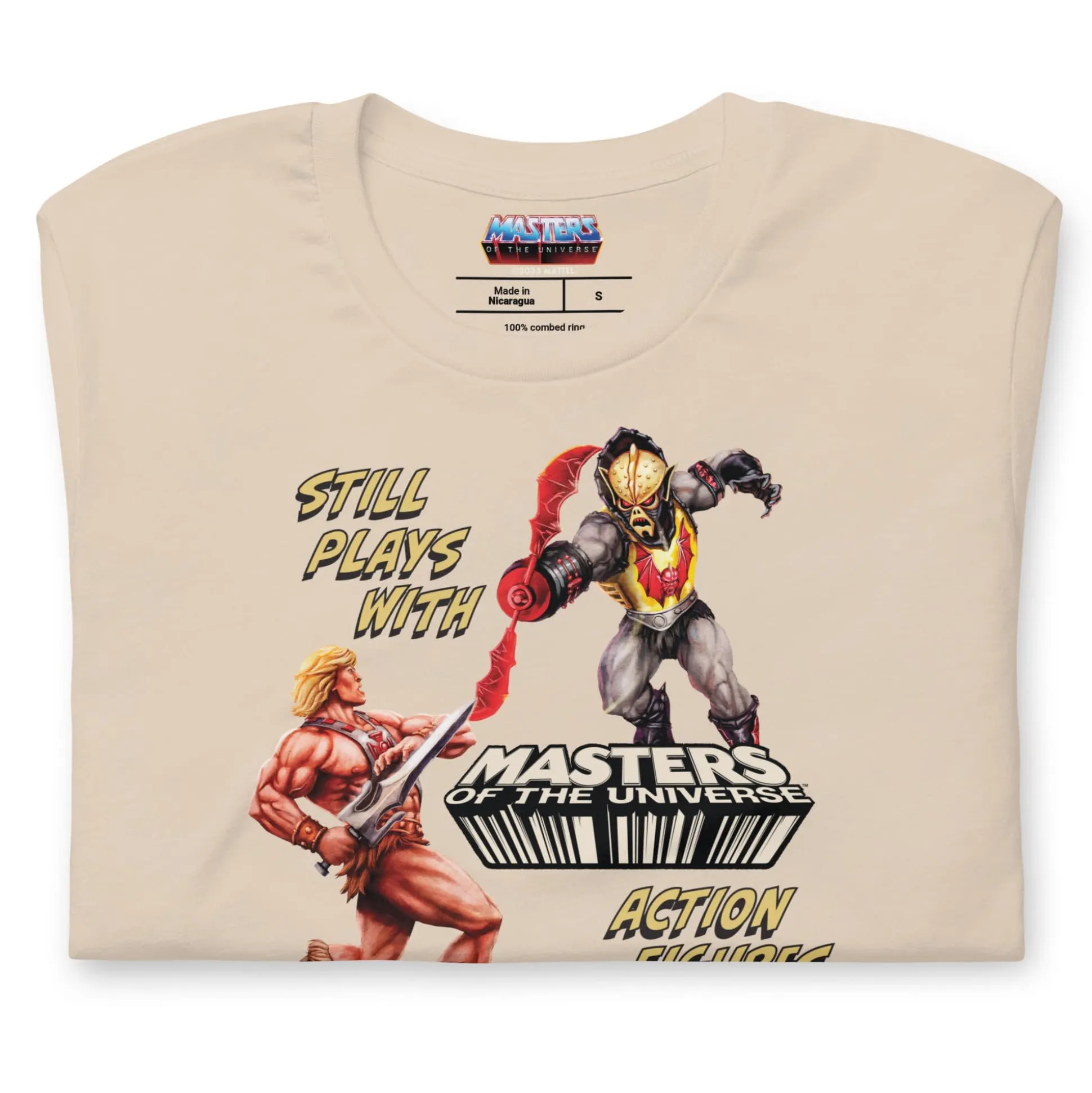 Masters of the Universe Still Plays with Action Figures Cream T-Shirt