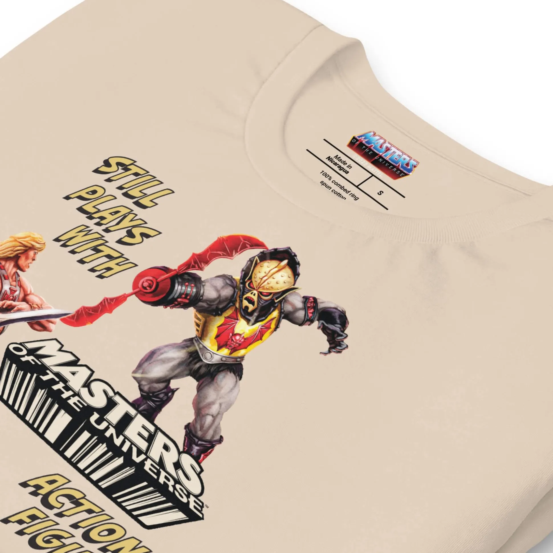 Masters of the Universe Still Plays with Action Figures Cream T-Shirt