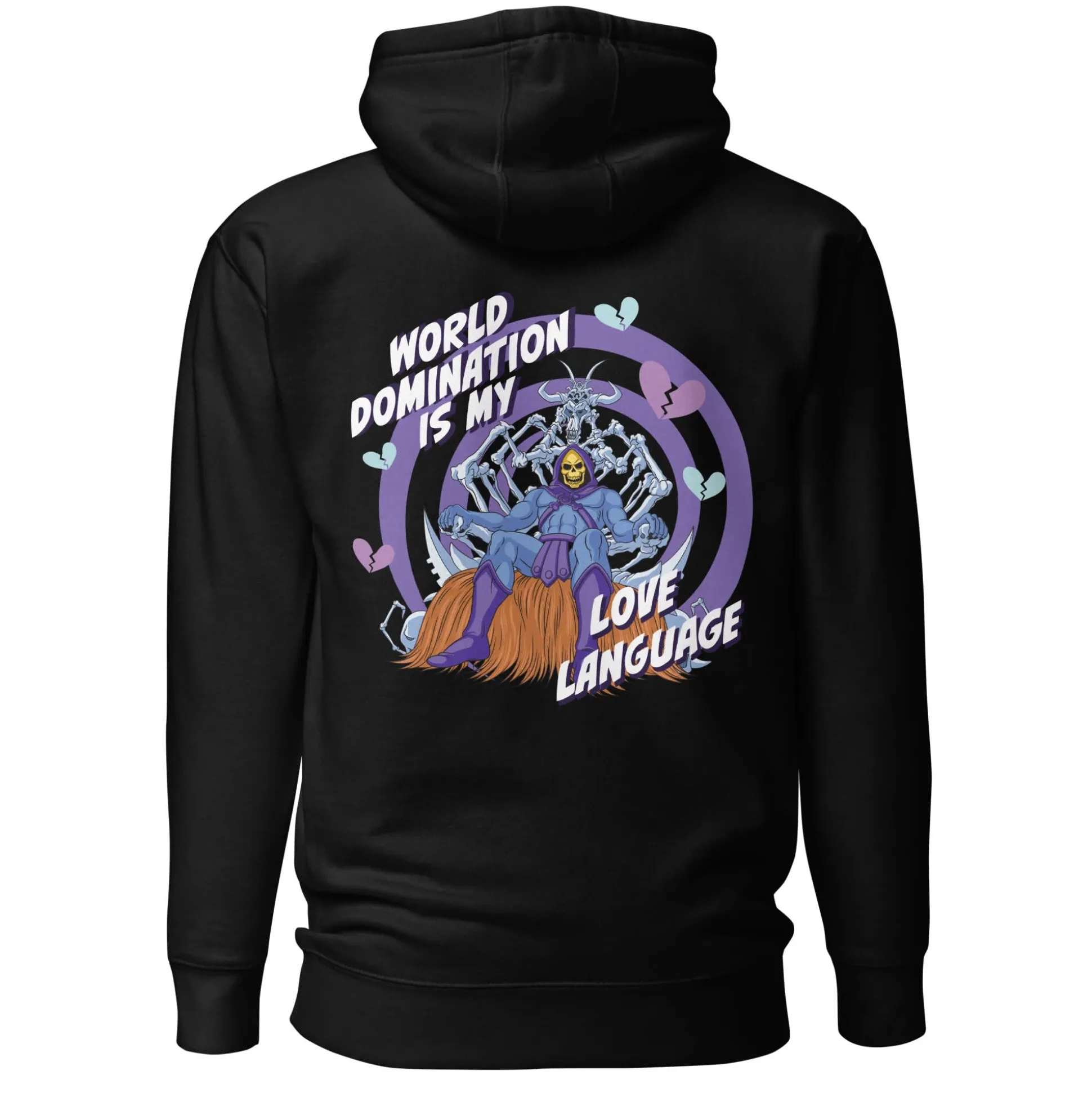 Masters of the Universe Skeletor Love Language Embroidered Black Hoodie