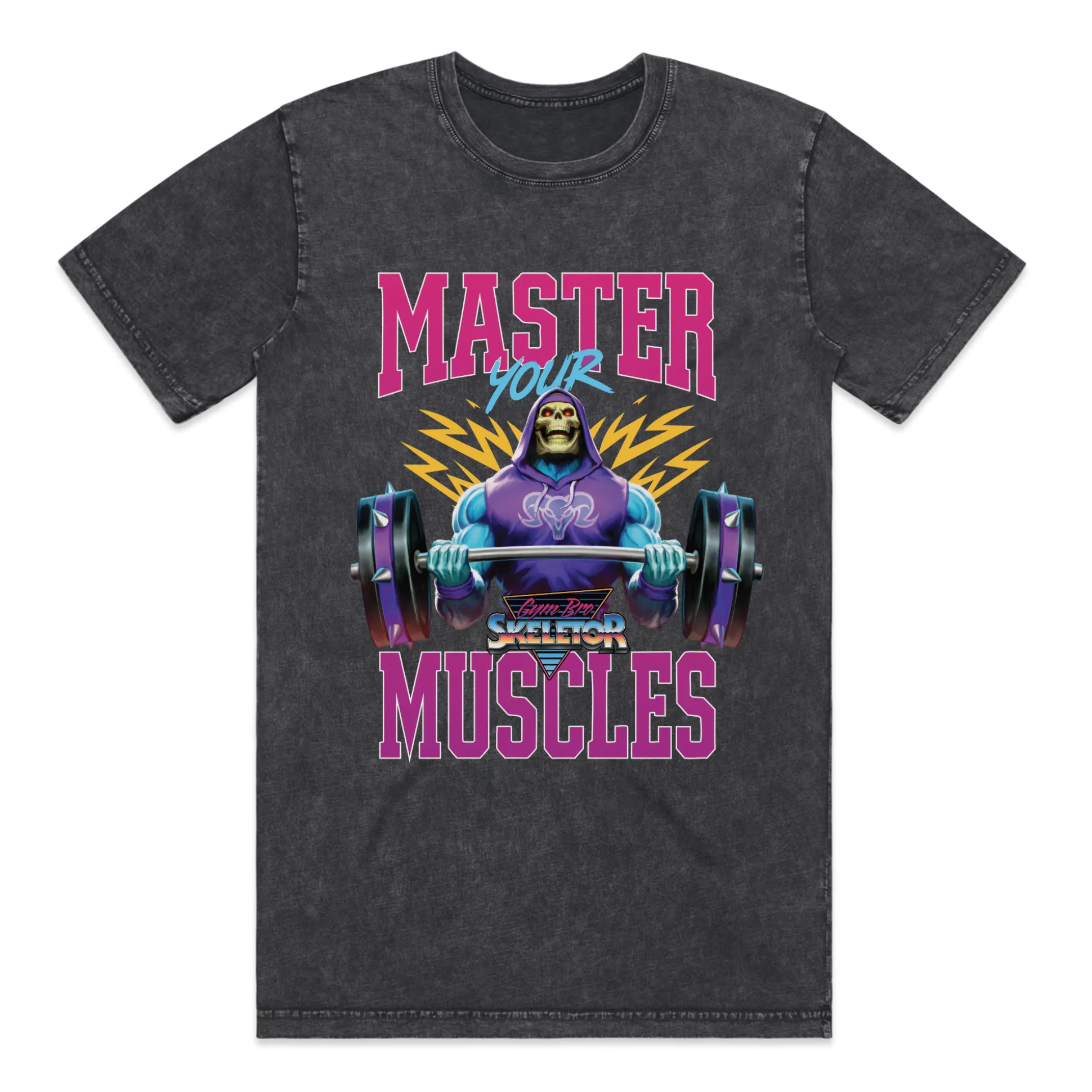 Masters of the Universe Gym Bro Skeletor Master Muscles Black T-shirt