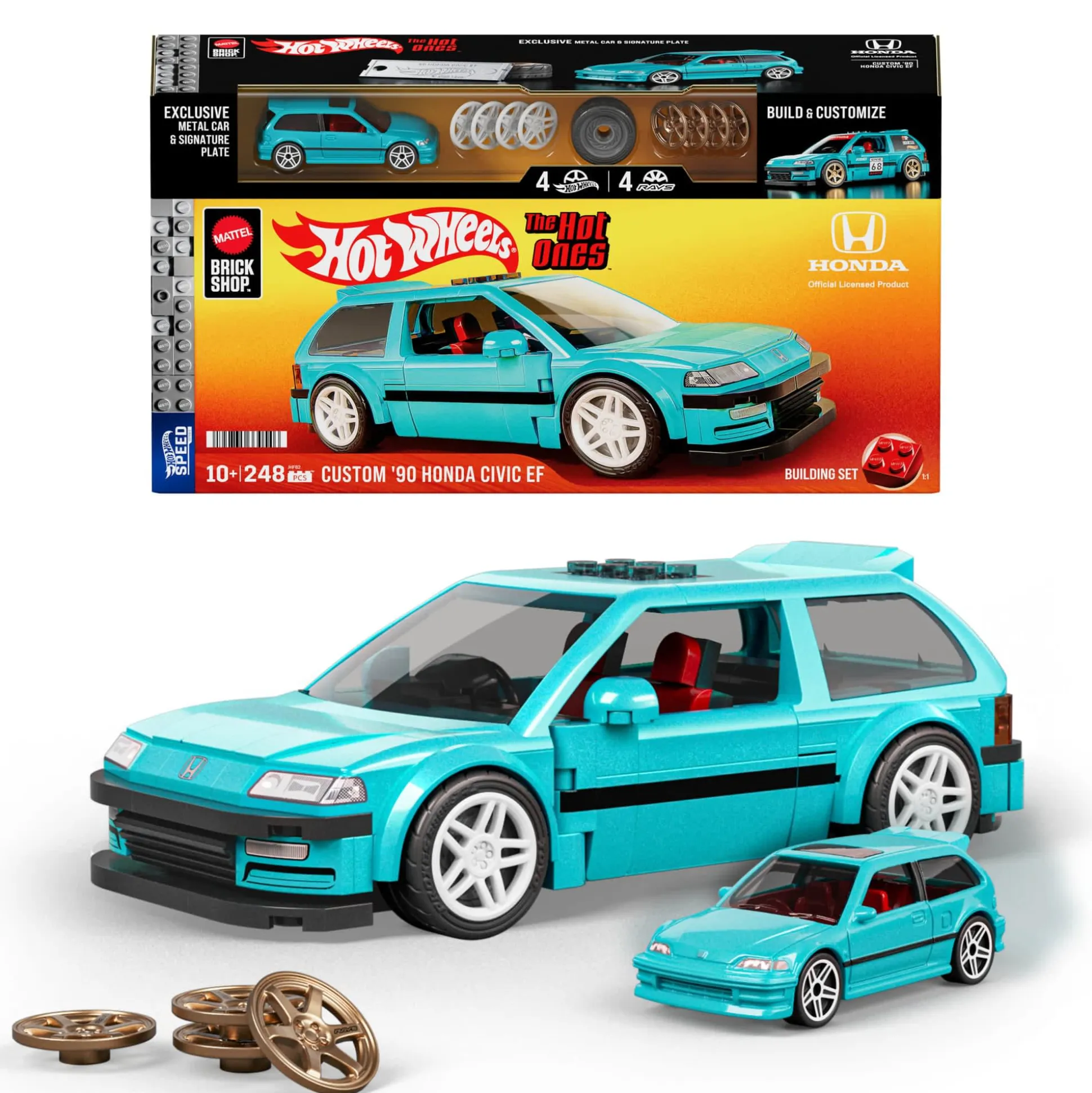 Mattel Brick Shop Hot Wheels Custom ’90 Honda Civic EF Building Set