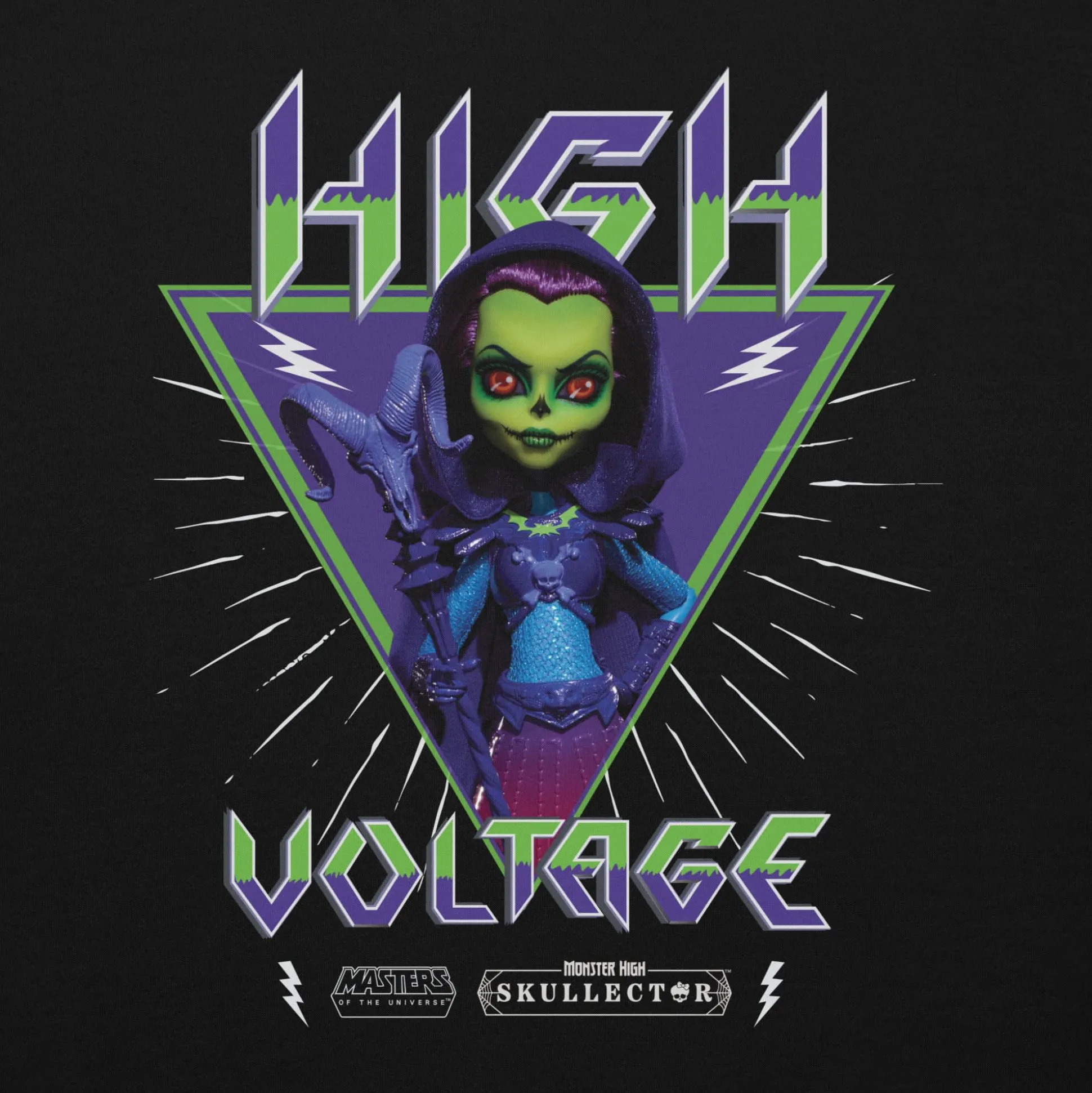 Monster High Masters of the Universe Skeletor Embroidered Black Hoodie