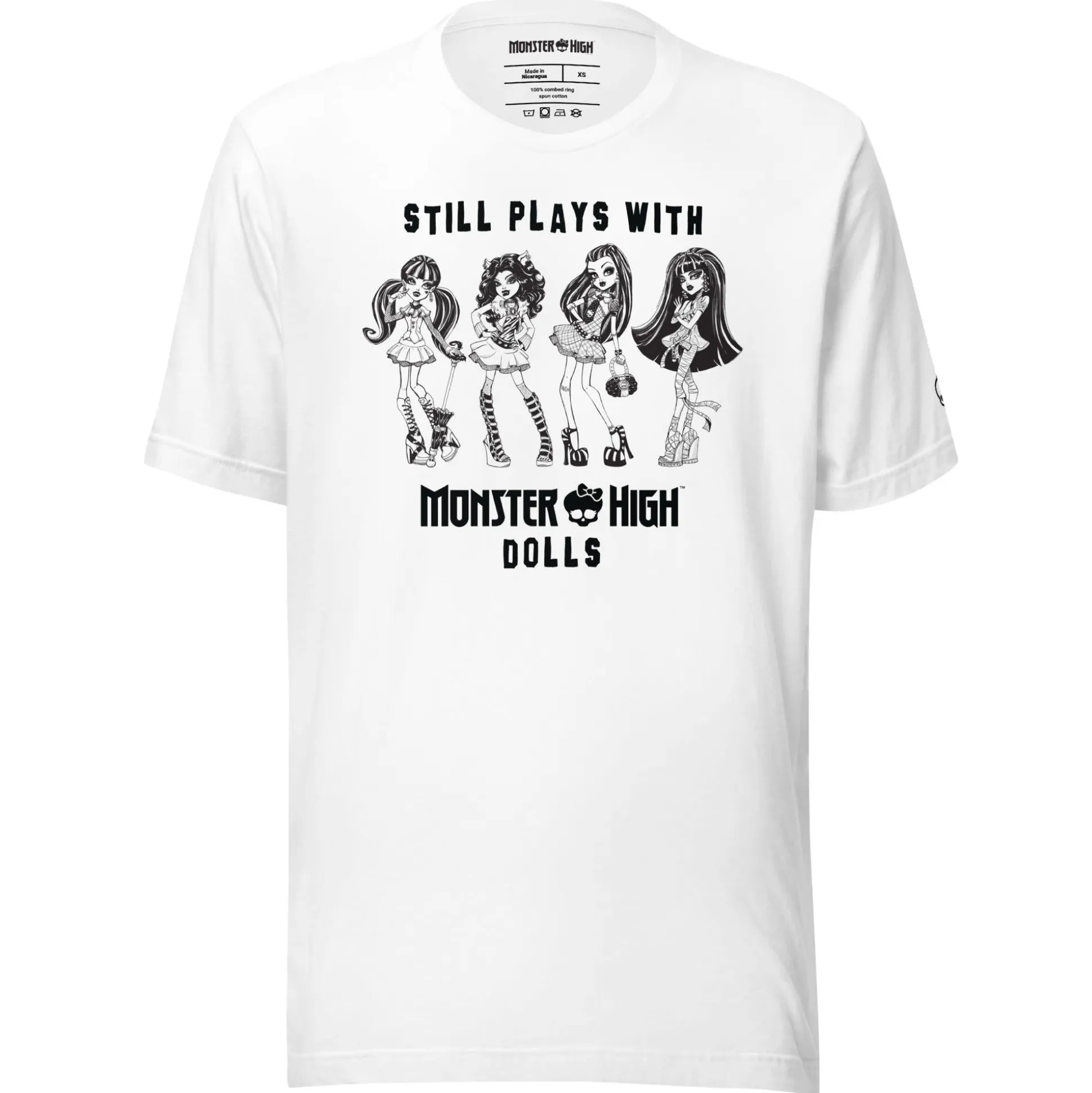 Monster High Still Plays with Monster High Dolls White T-Shirt