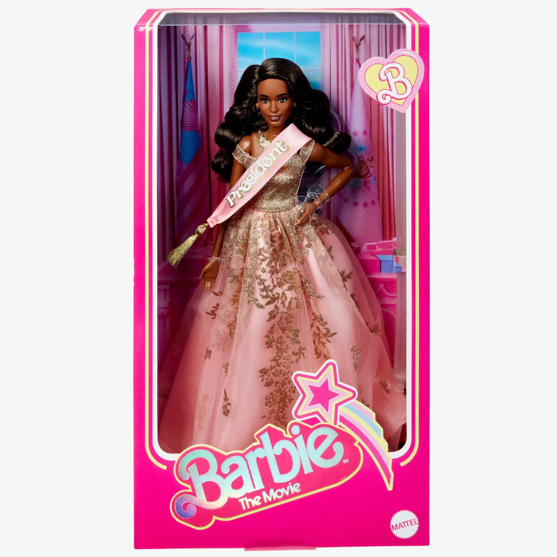 President Barbie in Pink and Gold Dress – Barbie The Movie