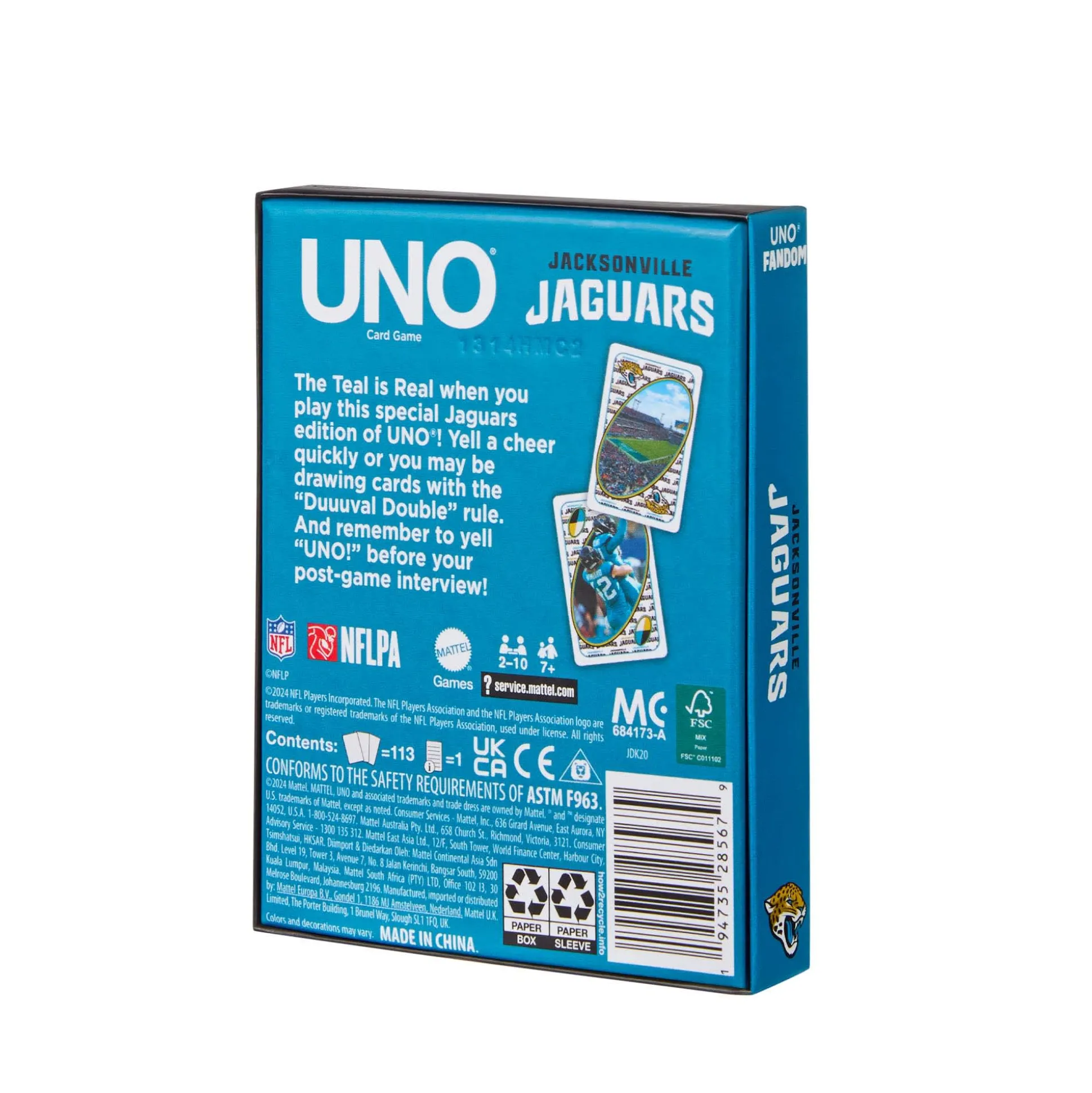 UNO Fandom NFL Jacksonville Jaguars Game Deck