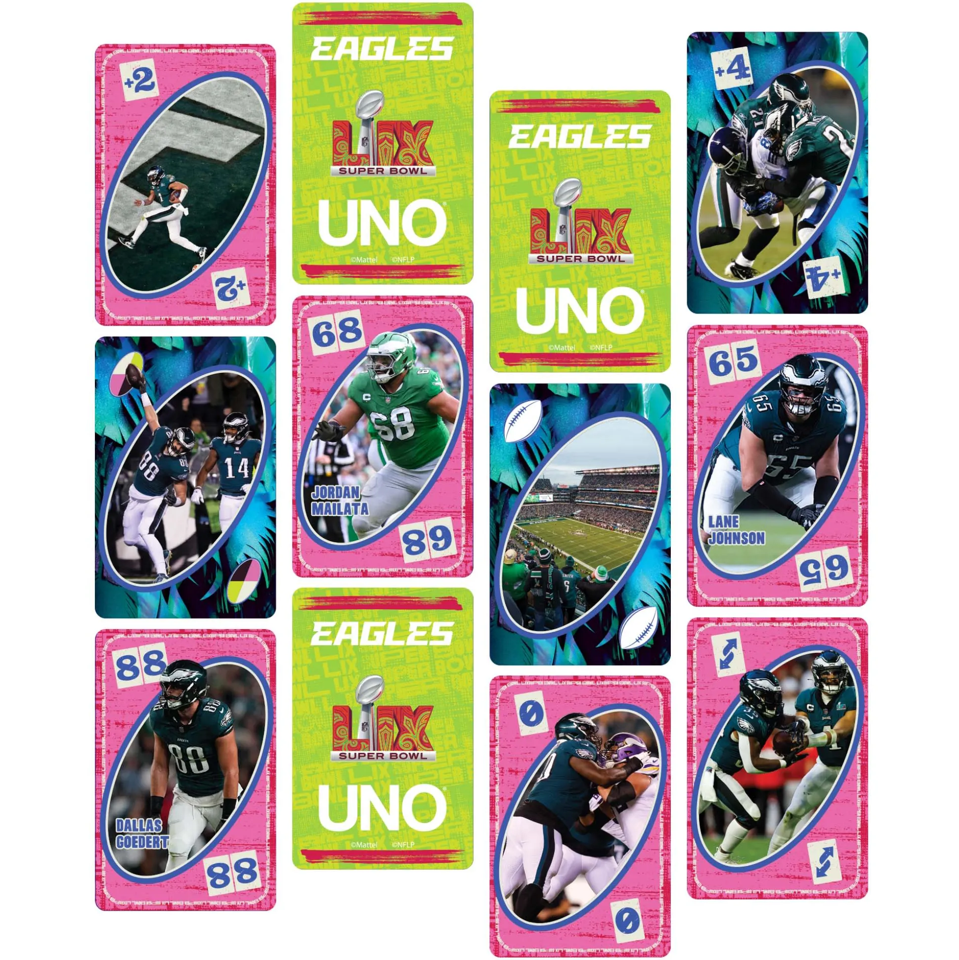 UNO Fandom x Super Bowl LIX Eagles Card Game
