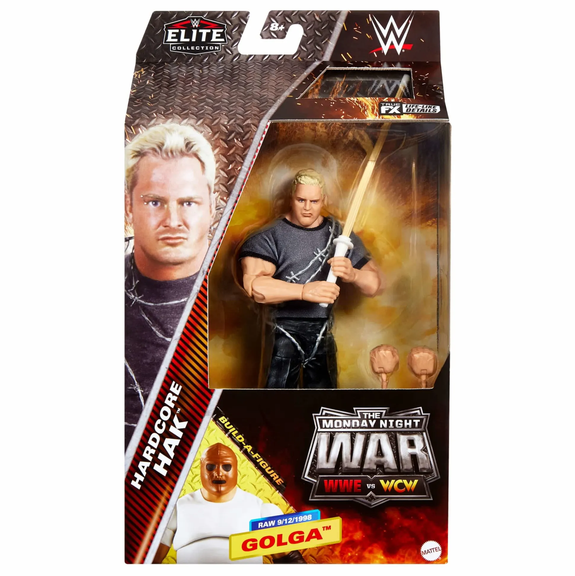 WWE Elite Collection Monday Night War Hardcore Hak Action Figure & Golga Build-A-Figure Parts