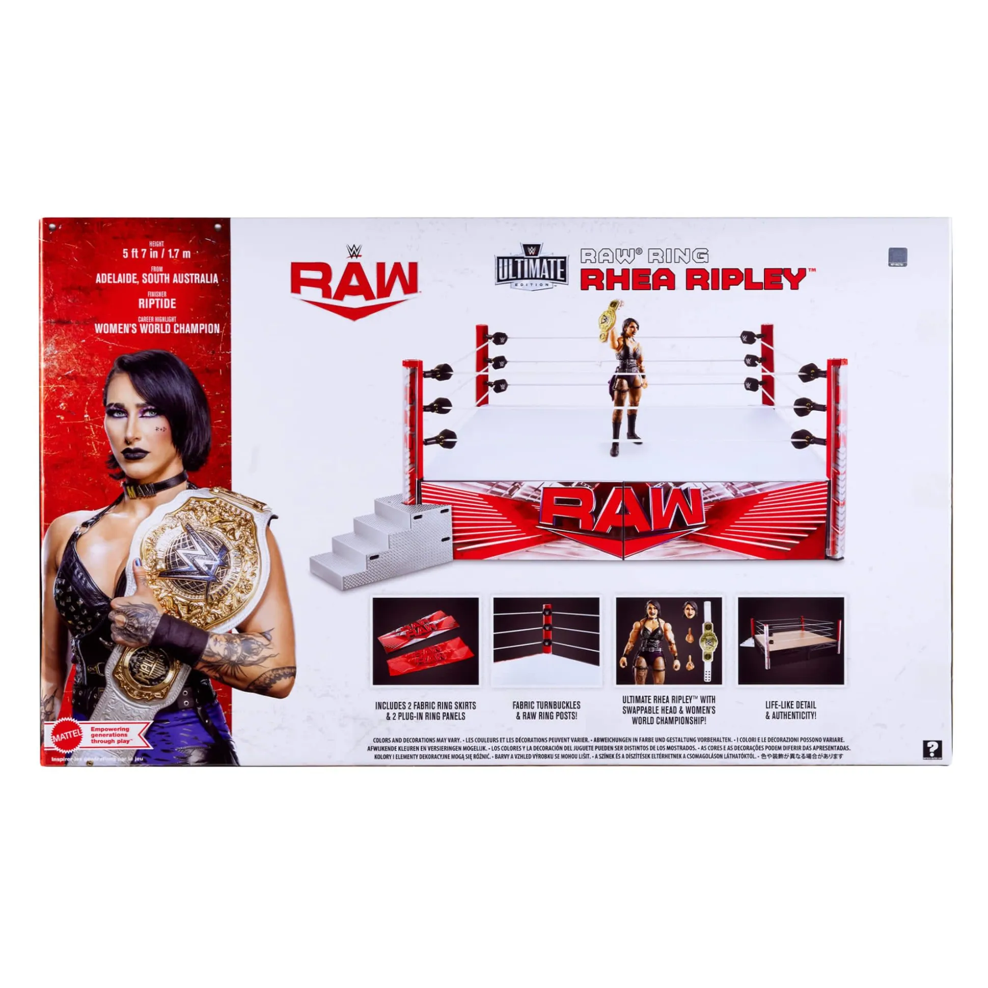 WWE Ultimate Edition RAW Ring and WWE Superstar Rhea Ripley Figure